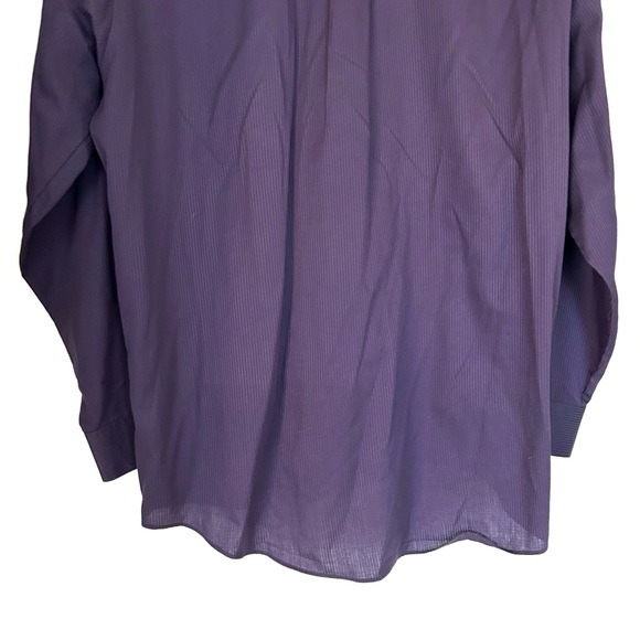 Van Heusen Men’s Purple Button Up Dress Shirt Striped Size XL Neck 17.5 Pocket - Picture 11 of 11